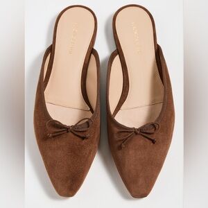 Catherine Suede Bow Ballerina Mules
